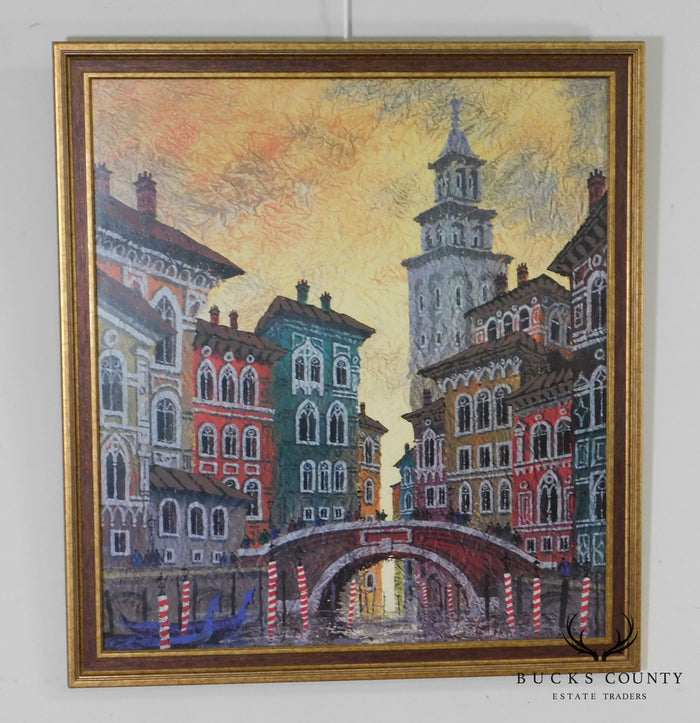 Anatole Krasnyansky "Venice Yellow Sunset" Framed Print