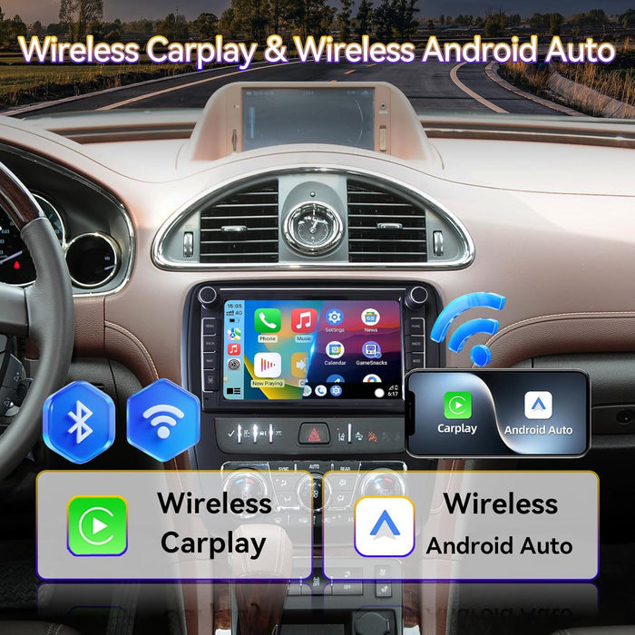 Android 14 Car Stereo for Buick Enclave 2013-2017 Upgrade Wireless CarPlay & Android Auto AHD Backup Camera GPS SWC FM WiFi Bluetooth