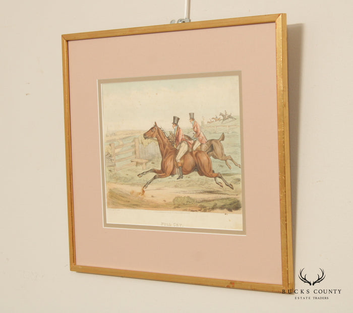 Antique English Aquatint 'Full Cry', After Henry Thomas Alken