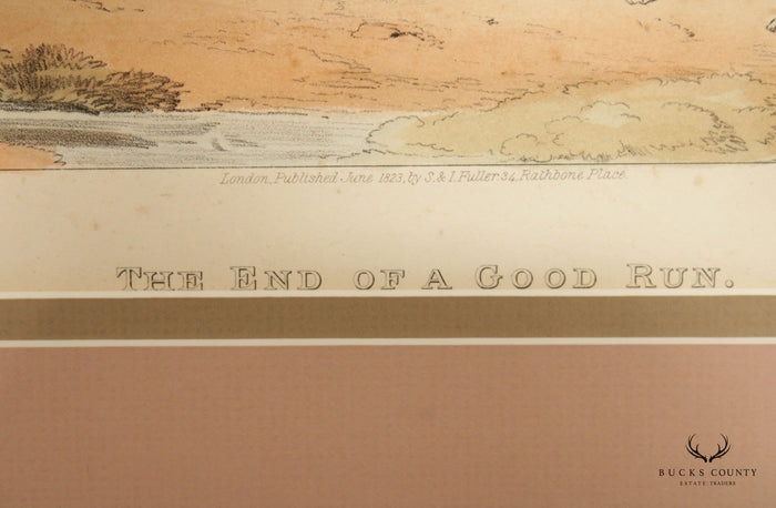 Antique English Aquatint 'The End of A Good Run', after Henry Thomas Alken