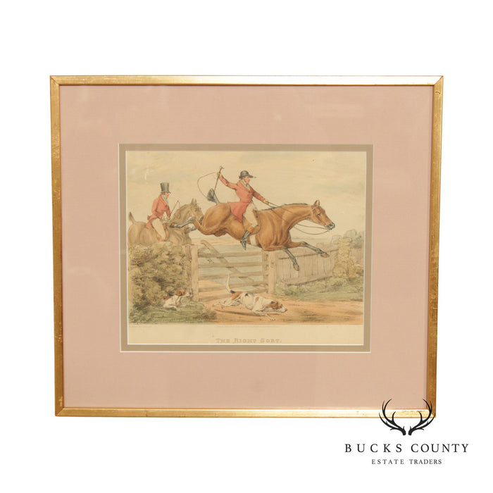 Antique English  Aquatint 'The Right Sort', after Henry Thomas Alken