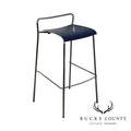 Antti Kotilainen Chrome Frame Blue Seat Piiroinen Bar Stool