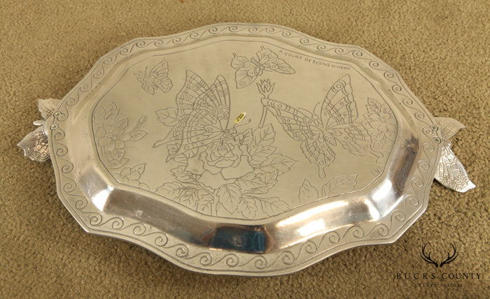 Arthur Court Aluminum Butterfly Serving Tray