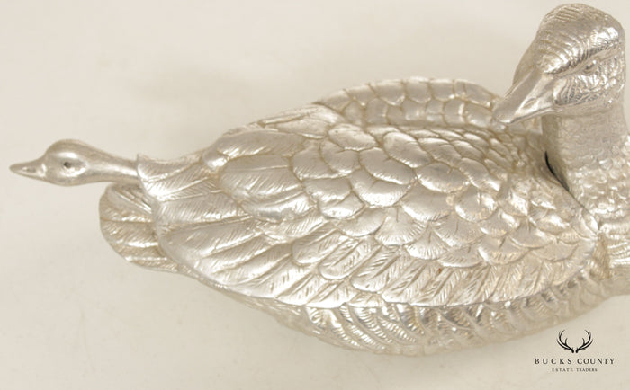 Arthur Court Polished Aluminum Duck Tureen and Ladle