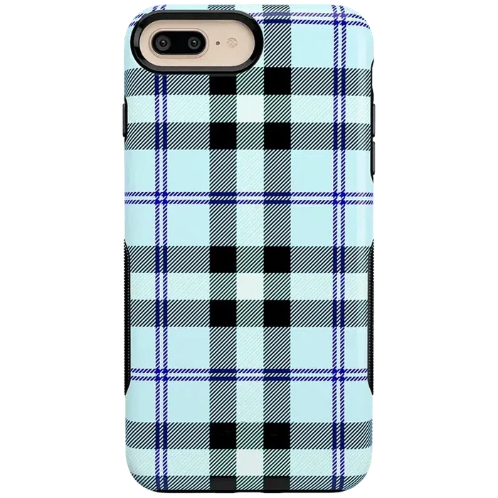 As if! | Light Blue Plaid Case iPhone Case get.casely Bold iPhone 6/7/8 Plus