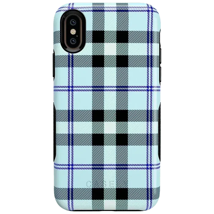 As if! | Light Blue Plaid Case iPhone Case get.casely Bold iPhone XS Max