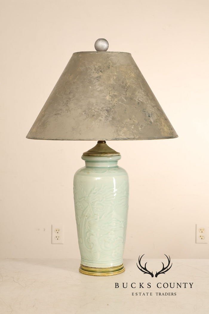 Asian Style Celadon Green Ceramic Table Lamp