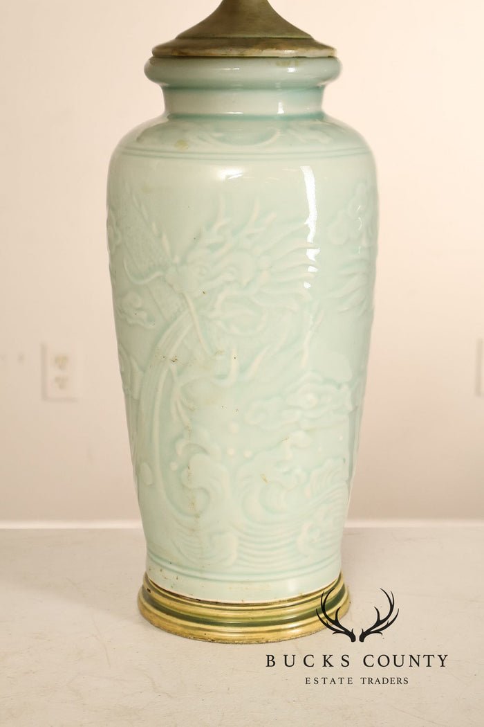 Asian Style Celadon Green Ceramic Table Lamp