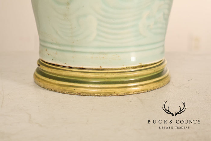 Asian Style Celadon Green Ceramic Table Lamp