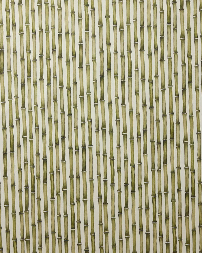 Geometry’s Bamboo dinner napkins feature a seamless pattern of vertical green bamboo stalks on white, hand-painted in shades of green and brown, printed on soft, recycled Geosuede fabric for an eco-friendly touch.