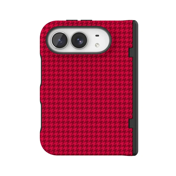 Best Dressed | Red Houndstooth Case iPhone Case get.casely Bold Flex + MagSafe® iPhone Duo
