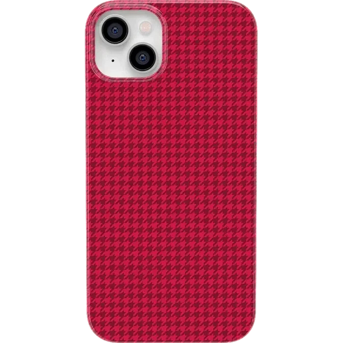 Best Dressed | Pink Houndstooth Case iPhone Case get.casely Classic + MagSafe® iPhone 14 Plus