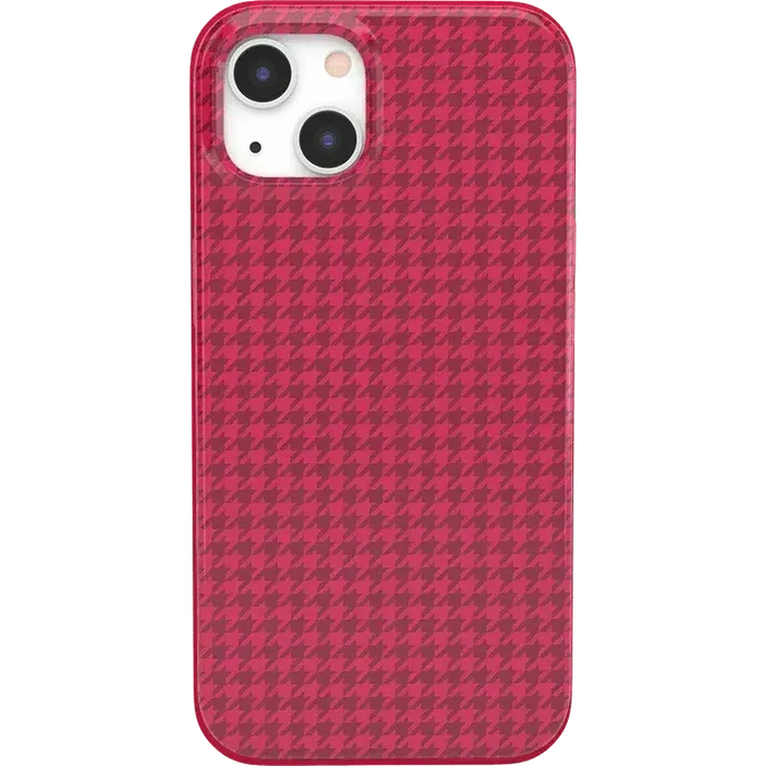 Best Dressed | Pink Houndstooth Case iPhone Case get.casely Classic + MagSafe® iPhone 13