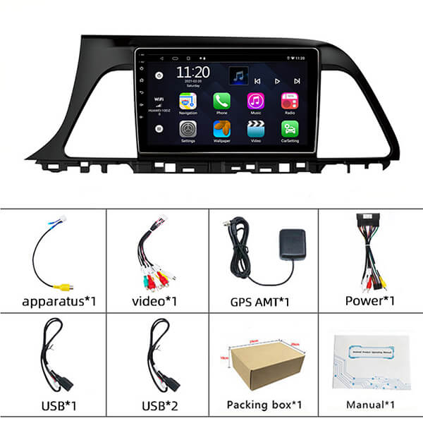 Binize 9 inch Double din Hyundai Sonata 2014 with phone mirroring