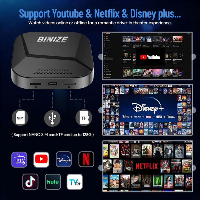 BINIZE B2 Android 13 CarPlay AI BOX for OEM Car with Wired CarPlay/Android Auto