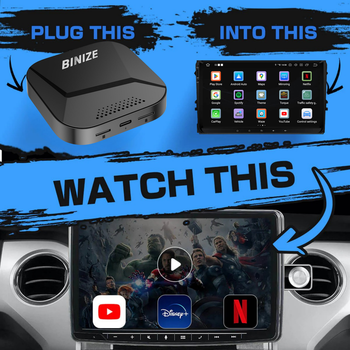 BINIZE B2 Pro Android 13 CarPlay AI BOX for OEM Car with Wired CarPlay/Android Auto
