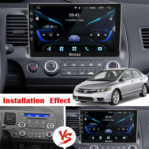 Binize Car Radio Compatible with Honda Civic 2006 2007 2008 2009 2010 2011,Car Stereo Android 13 Touch Screen Wireless CarPlay&Android Auto