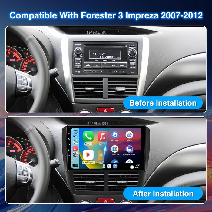 Binize Car Stereo Radio for 2008-2011 Subaru Forester & Impreza with Wireless CarPlay & Android Auto Mirror Link GPS Backup Camera