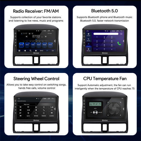 Binize Double Din Android 12 CarPlay Radio for CRV 2002-2006