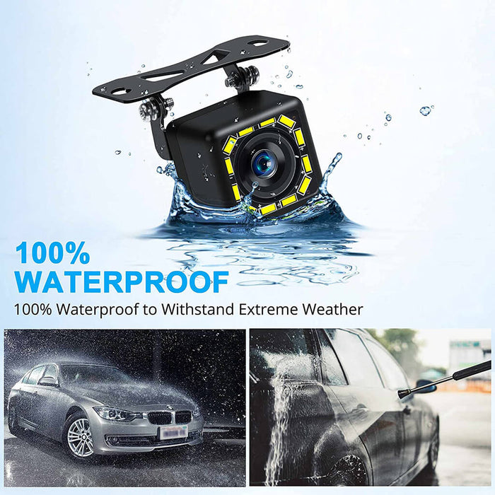 Binize waterproof 12 LED lights rear view camera with nigh vision
