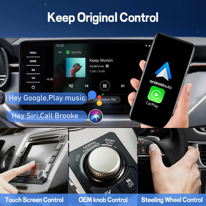 Binize Wireless Apple CarPlay & Android Auto Adapter for Car with OEM Wired CarPlay/Android Auto