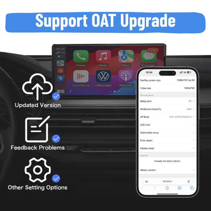 Binize Wireless Apple CarPlay & Android Auto Adapter for Car with OEM Wired CarPlay/Android Auto