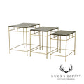 Black and Gold Faux Bamboo Iron Nesting Tables