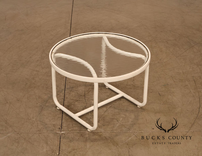 Brown Jordan 'Tamiami' Round Glass Top Patio Side Table