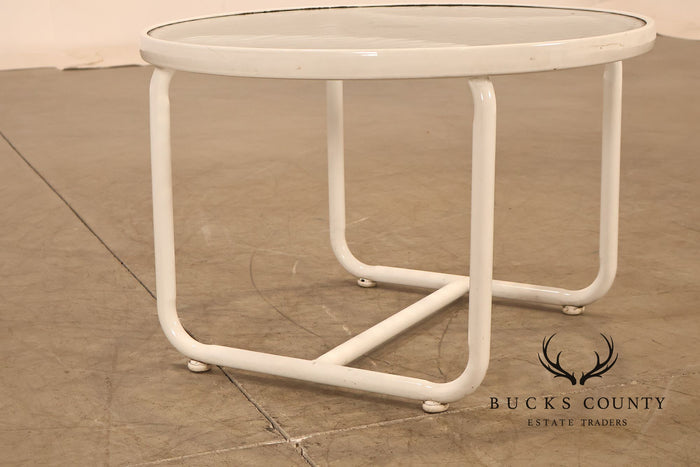 Brown Jordan 'Tamiami' Round Glass Top Patio Side Table