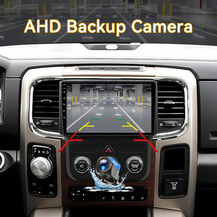 Car Radio Stereo for Dodge Ram 1500/2500/3500 2013-2018 Upgrade with Wireless Carplay&Android Auto, GPS/SWC/AHD Backup Camera/ FM WiFi Bluetooth, for Manual & Auto AC