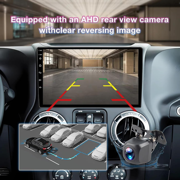 Car Radio Stereo for Jeep Wrangler (2007-2018), Dodge Ram(2009-2012), JK, Compass. Wireless CarPlay & Android Auto, Touchscreen, WiFi/BT/GPS/FM/Backup Camera/SWC