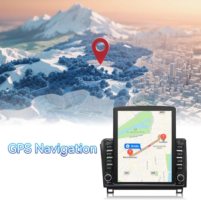Car Radio Stereo for Toyota Tundra 2007-2013 Sequoia 2008-2018 Touch Screen with Wireless CarPlay & Android Auto FM Radio Upgrade Bluetooth GPS Navigation Backup Camera