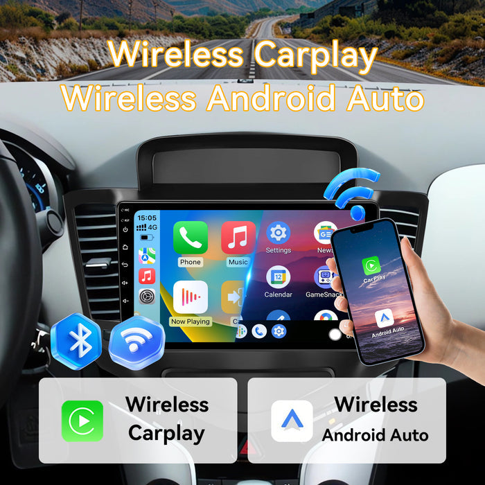 Car Stereo for Chevrolet Cruze 2009-2015 Upgrade Wireless CarPlay & Android Auto AHD Backup Camera GPS SWC FM WiFi Bluetooth