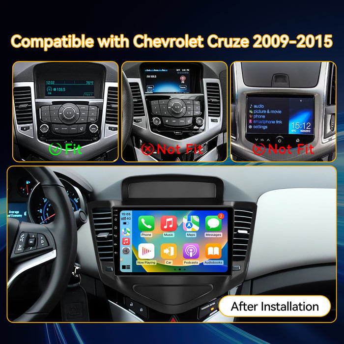 Car Stereo for Chevrolet Cruze 2009-2015 Upgrade Wireless CarPlay & Android Auto AHD Backup Camera GPS SWC FM WiFi Bluetooth