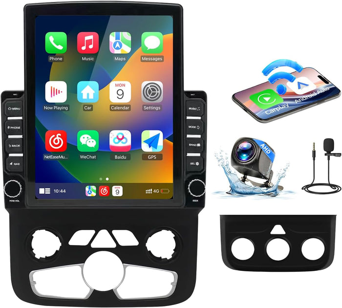 Car Stereo for Dodge Ram 1500/2500/3500 2013-2018 Upgrade Wireless CarPlay & Android Auto AHD Backup Camera GPS SWC FM WiFi Bluetooth