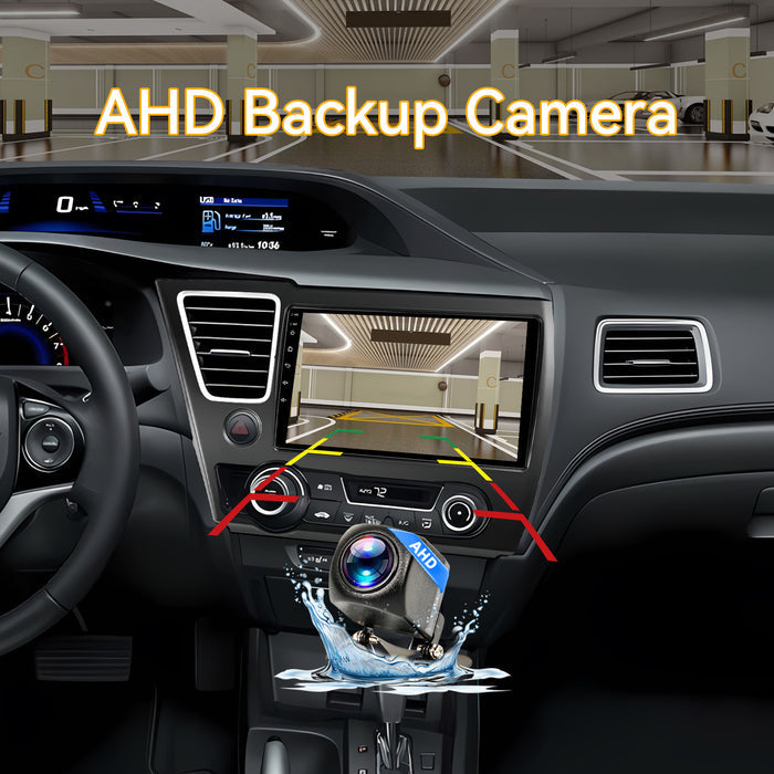 Car Stereo for Honda Civic 2014-2015 Upgrade Wireless CarPlay & Android Auto AHD Backup Camera GPS SWC FM WiFi Bluetooth