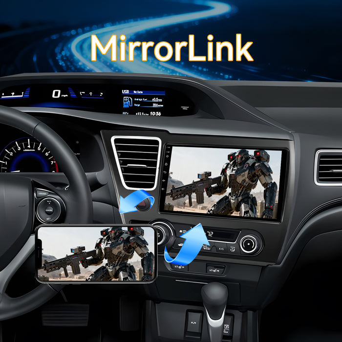 Car Stereo for Honda Civic 2014-2015 Upgrade Wireless CarPlay & Android Auto AHD Backup Camera GPS SWC FM WiFi Bluetooth