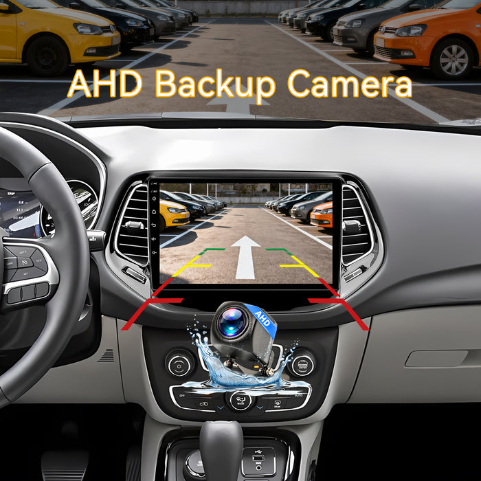 Car Stereo for Jeep Compass 2017-2020 Upgrade Wireless CarPlay & Android Auto AHD Backup Camera GPS SWC FM WiFi Bluetooth