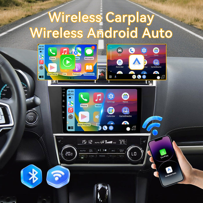 Car Stereo for Subaru Outback Legacy 2015-2018 Upgrade Wireless CarPlay & Android Auto AHD Backup Camera GPS SWC FM WiFi Bluetooth