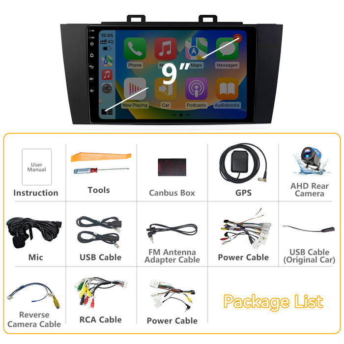 Car Stereo for Subaru Outback Legacy 2015-2018 Upgrade Wireless CarPlay & Android Auto AHD Backup Camera GPS SWC FM WiFi Bluetooth