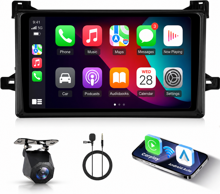 Car Stereo for Toyota Prius XW50 2015-2020 with Touchscreen Wireless CarPlay &Android Auto, GPS,Bluetooth, WiFi