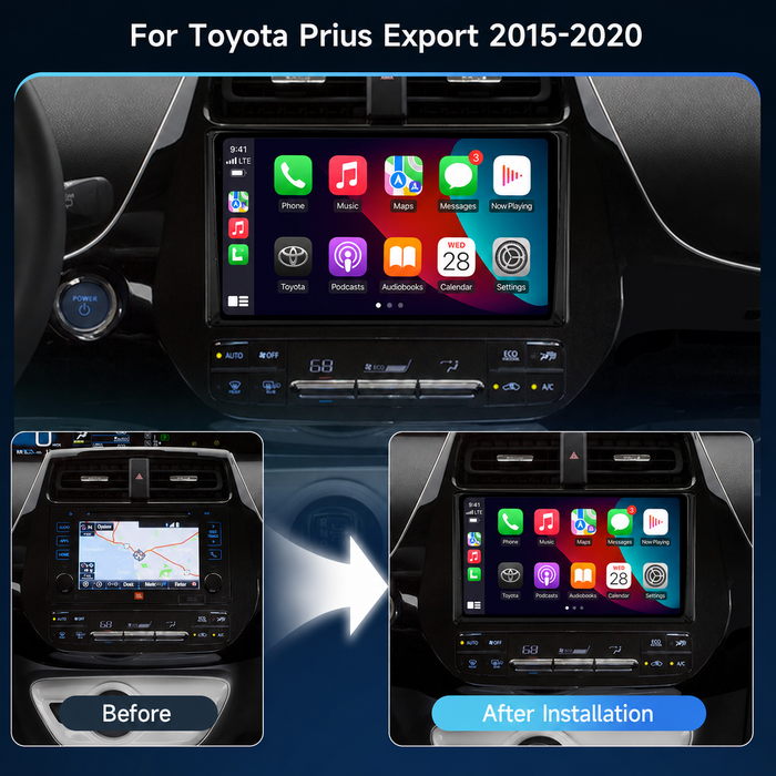 Car Stereo for Toyota Prius XW50 2015-2020 with Touchscreen Wireless CarPlay &Android Auto, GPS,Bluetooth, WiFi