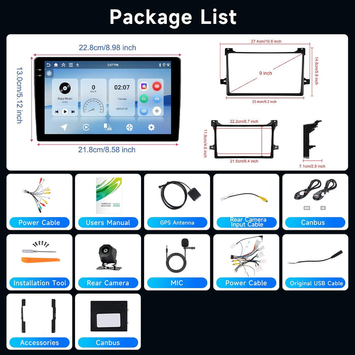 Car Stereo for Toyota Prius XW50 2015-2020 with Touchscreen Wireless CarPlay &Android Auto, GPS,Bluetooth, WiFi
