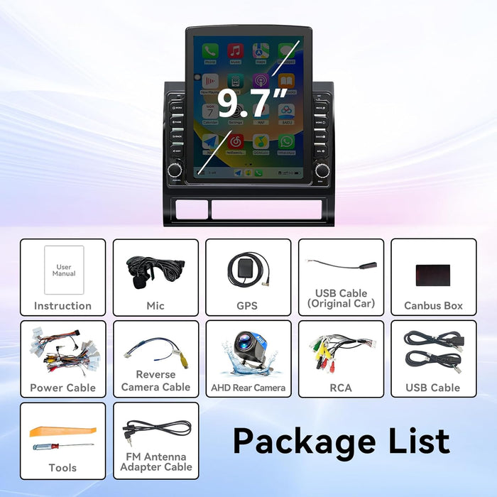 Car Stereo for Toyota Tacoma 2005-2015 Upgrade Wireless CarPlay & Android Auto AHD Backup Camera GPS SWC FM WiFi Bluetooth