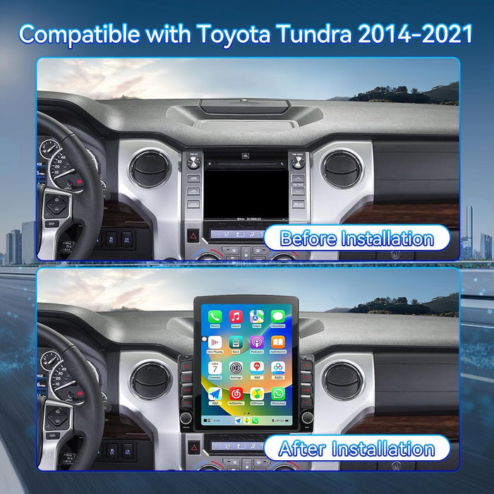 Car Stereo for Toyota Tundra 2014-2021 Wireless CarPlay & Android Auto Bluetooth GPS Navigation FM Radio Backup Camera