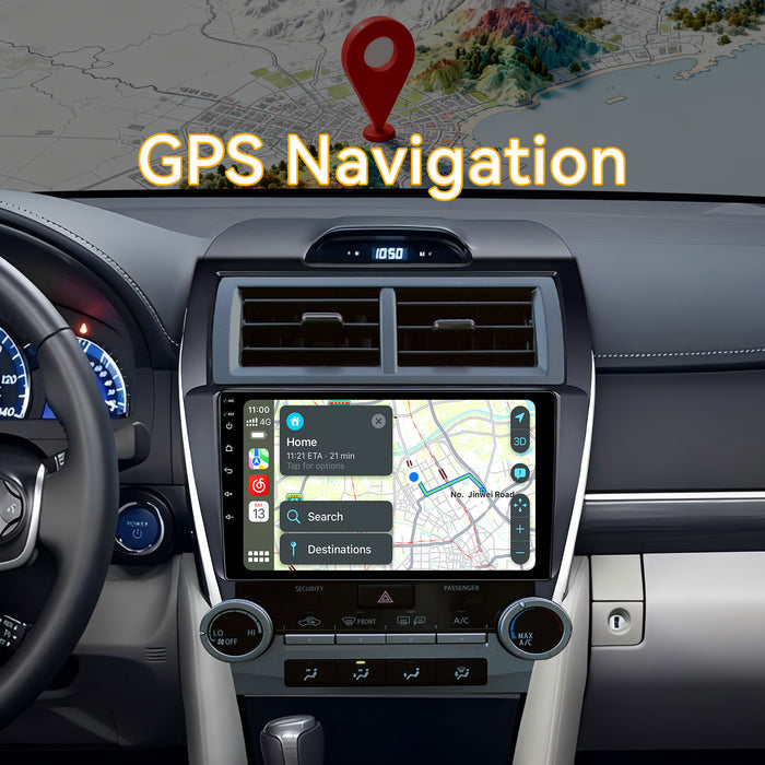 Car Stereo for US-spec Toyota Camry 2012-2015 Upgrade Wireless CarPlay & Android Auto AHD Backup Camera GPS SWC FM WiFi Bluetooth