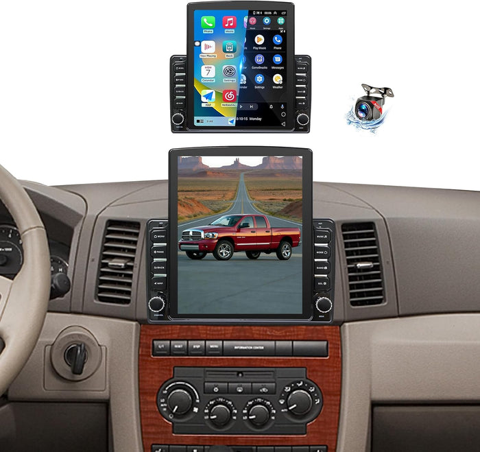Car Stereo Radio for Dodge Ram 1500 2500 3500 2006 2007 2008 Wireless CarPlay & Android Auto AHD Backup Camera Upgrade GPS WiFi SWC FM Bluetooth