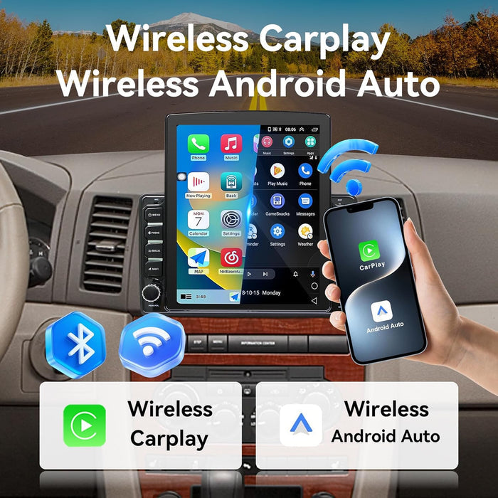 Car Stereo Radio for Dodge Ram 1500 2500 3500 2006 2007 2008 Wireless CarPlay & Android Auto AHD Backup Camera Upgrade GPS WiFi SWC FM Bluetooth
