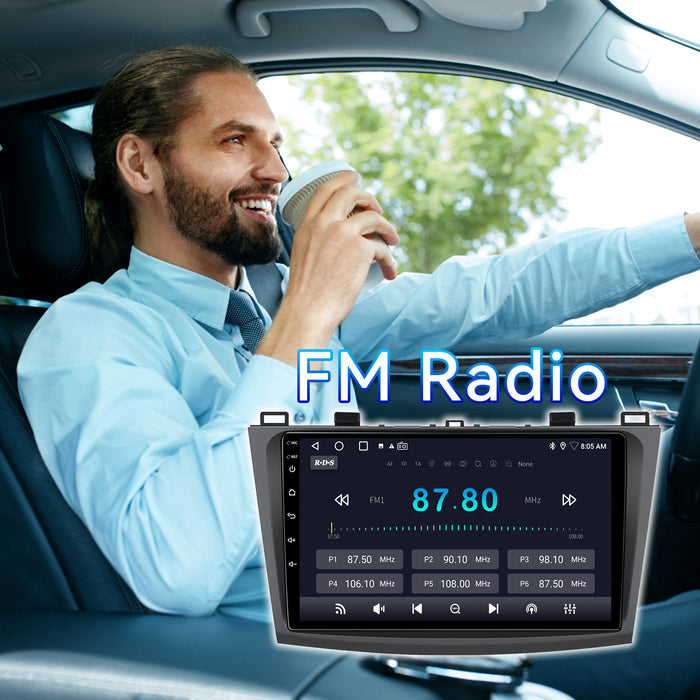Car Stereo Radio for Mazda 3 2010-2013 with Wireless CarPlay & Android Auto, 9-Inch Touchscreen GPS BT 5GWIFI FM SWC
