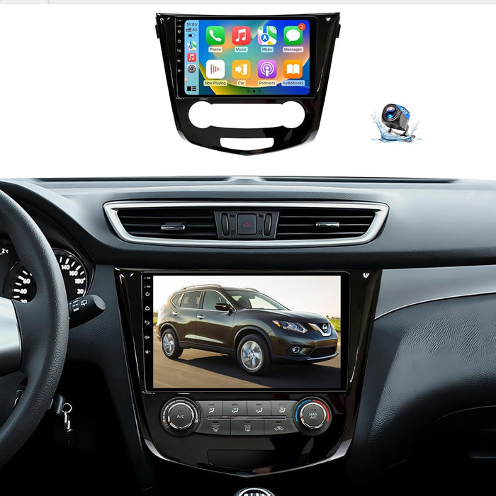 Car Stereo Radio for Nissan Rogue 2014 2015 2016 2017 2018 Manual AC Wireless CarPlay & Android Auto AHD Backup Camera  GPS SWC WiFi Bluetooth